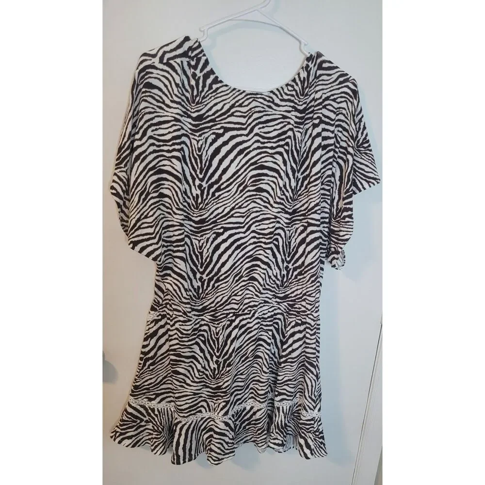 COCO REEF Adorn Swimsuit Cover Up Dress Color  Native Zebra Size Large - Picture 2 of 3